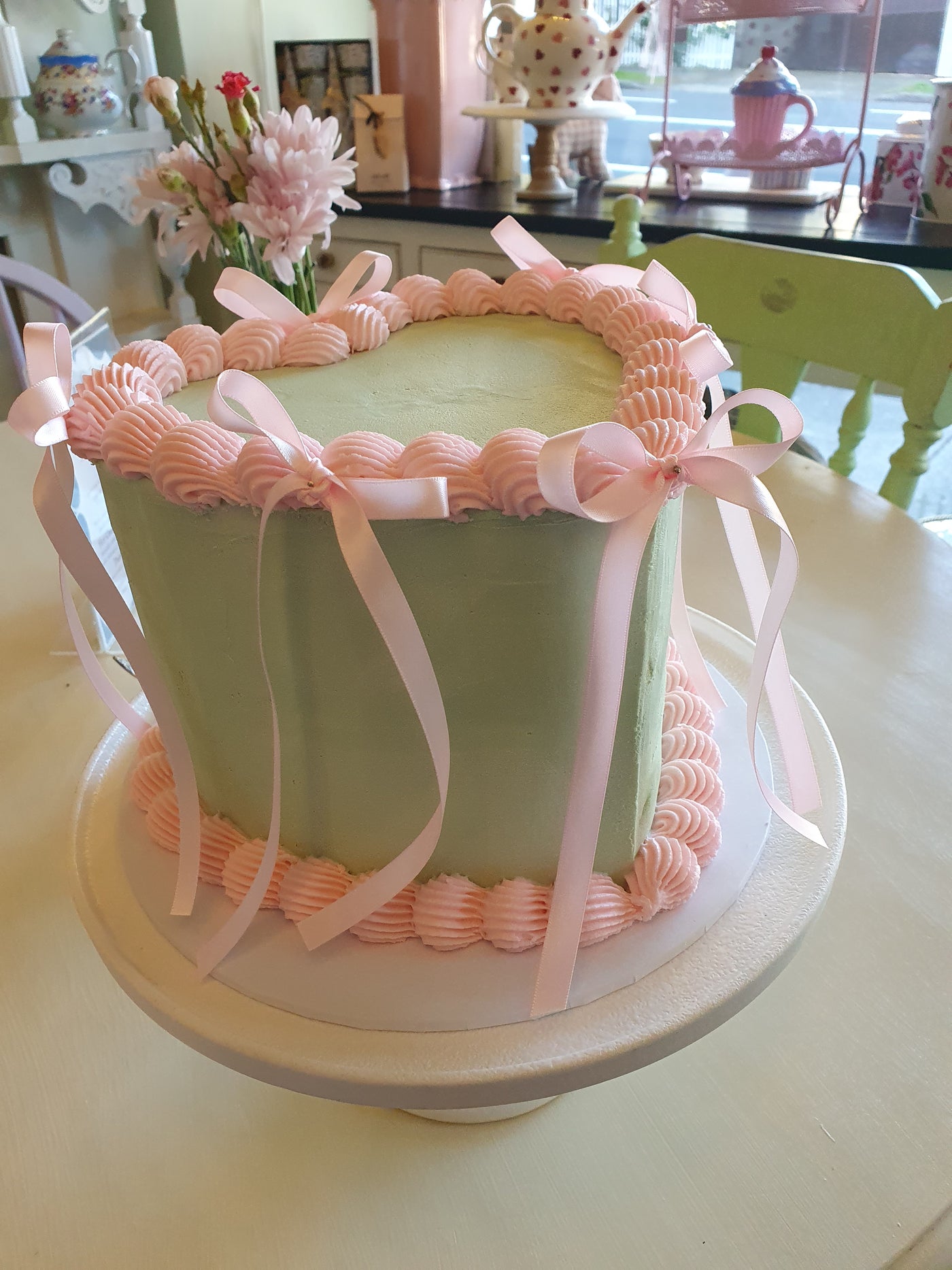 Hearts and Ribbons - Vintage Style Cake