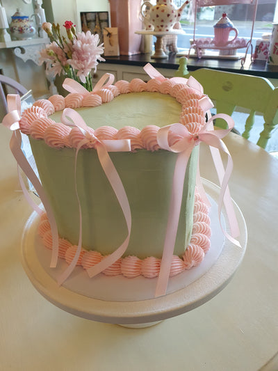 Hearts and Ribbons - Vintage Style Cake