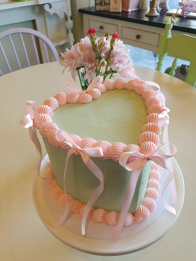 Hearts and Ribbons - Vintage Style Cake