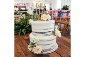 2 Tier Custom Rustic Wedding Cake with Flowers, My Little Cupcake Sydney