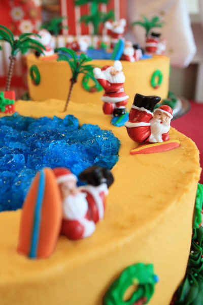 Surfing Santa Cake